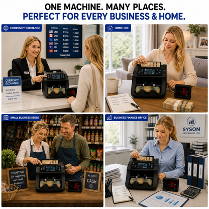 Mixed Denomination Money Counter Machine with CIS, Multi-Currency Bill Counter for CAD USD EUR GBP MXN INR PHP JPY, Counterfeit Detection, External Display
