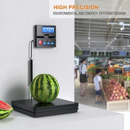 Syson Digital Shipping Scale, 1g High Accuracy! 110lbs Postal Scale, Hold/Tare Function, Manual/Auto Off LCD Display, Lightweight Scale for Packages/Luggage/Home, Battery & AC Adapter Included