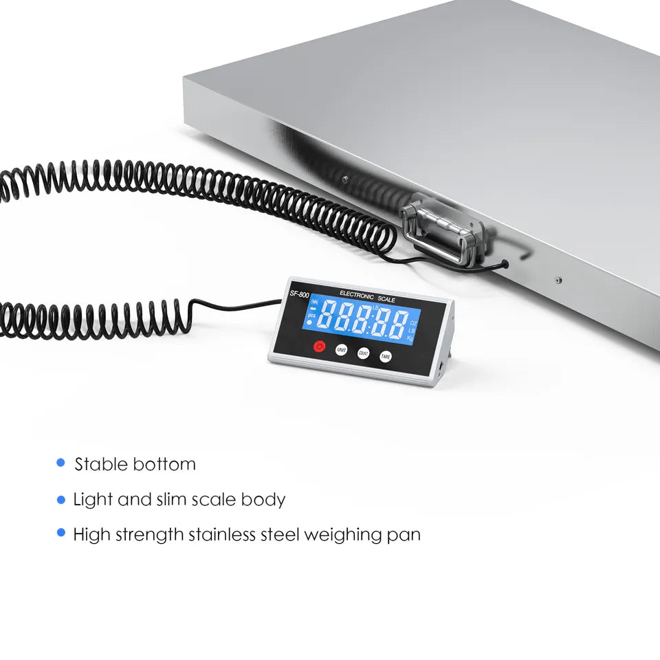 1100Lbs x 0.2Lbs Digital Livestock Scale Large Pet Vet Scale Stainless Steel Platform Electronic Postal Shipping Scale Heavy Duty Large Dog Hog Sheep Goat Pig Sheep