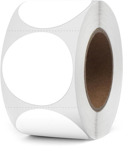 2" White Round Direct Thermal Labels – 500 Labels per Roll, 2 Rolls per Box | Self-Adhesive, Waterproof, Removable | Circle Thermal Sticker Paper for Organization, Warehousing, and Business Use
