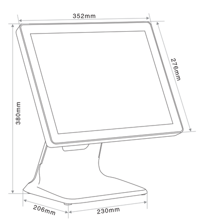 POS All-in-one Terminal  TFT LVDS LED Tablet-like 15" Touch Screen Capacitive with VFD customer display 2 lines , Windows 7