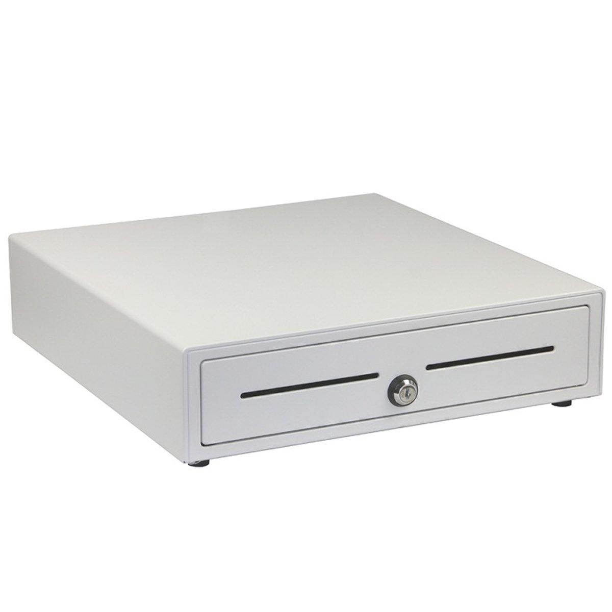 White 16" Automatic Cash Drawer with Removable Coin Tray (5 Bill/5 Coin) - syson