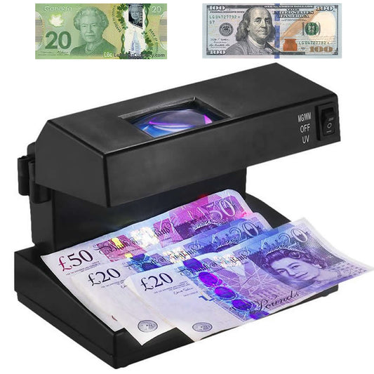 Counterfeit Bill Detector, UV Light Machine, Currency Checker, Detects Latest Bills, U.S. & Canadian Dollar, Euros, Pound, Less Errors Than Older Unit, for Bankers or Home
