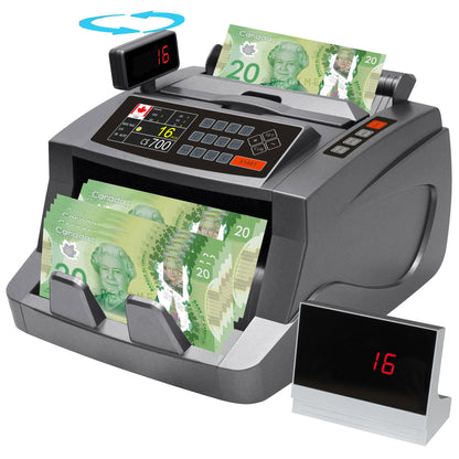 Money Counter Machine Count Value of Bills, UV/MG/IR/DD Counterfeit Detection Bill Counter - Cash Counter with 2.8-inch TFT Display + Side LED Display, 6 Modes Add/Batch/ Count /Auto /Manual/Restart, 1,000 Notes Per Minute
