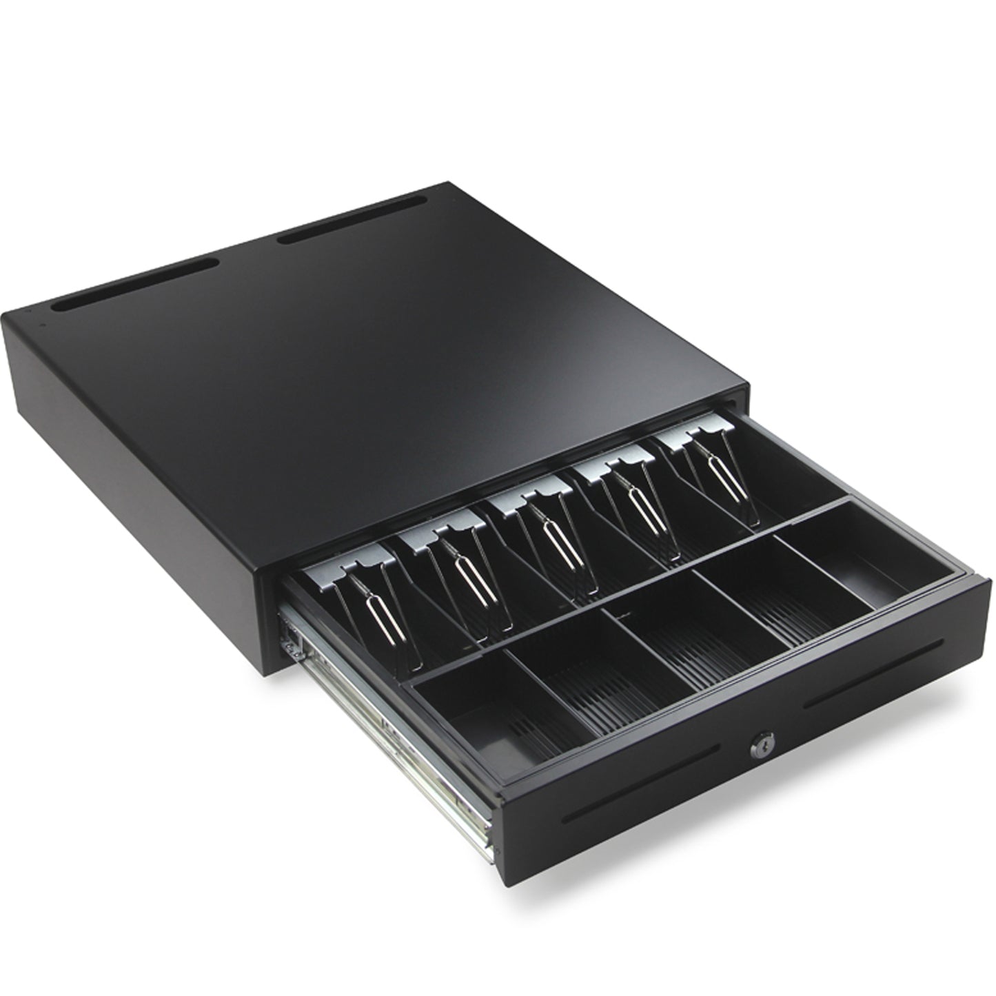 Syson 18” Heavy Duty Cash Drawer Cash Register Money Till POS Cash Drawer Box, Removable Coin Tray, 5 Bill/5 Coin Key Lock Great for Retail and Restaurant