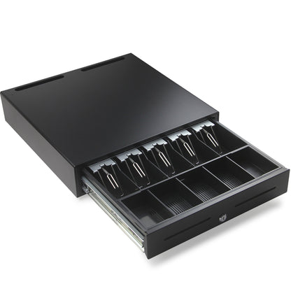 Syson 18” Heavy Duty Cash Drawer Cash Register Money Till POS Cash Drawer Box, Removable Coin Tray, 5 Bill/5 Coin Key Lock Great for Retail and Restaurant