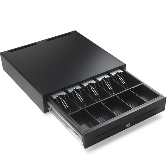 Syson 18” Heavy Duty Cash Drawer Cash Register Money Till POS Cash Drawer Box, Removable Coin Tray, 5 Bill/5 Coin Key Lock Great for Retail and Restaurant