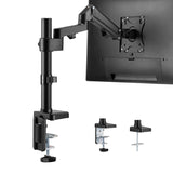 Single Monitor Stand - Gas Spring Single Arm Monitor Desk Mount Fit 17" to 27" Screens - syson