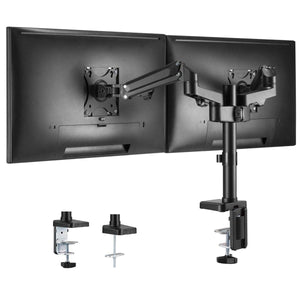 Dual Monitor Stand - Height Adjustable Gas Spring Stand Fit Two 17" to 27" Screens - syson