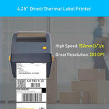 Shipping Direct Thermal Label Printer, 5 in/s Print Speed, 203 dpi Print Resolution, 4.25" Print Width, USB - syson