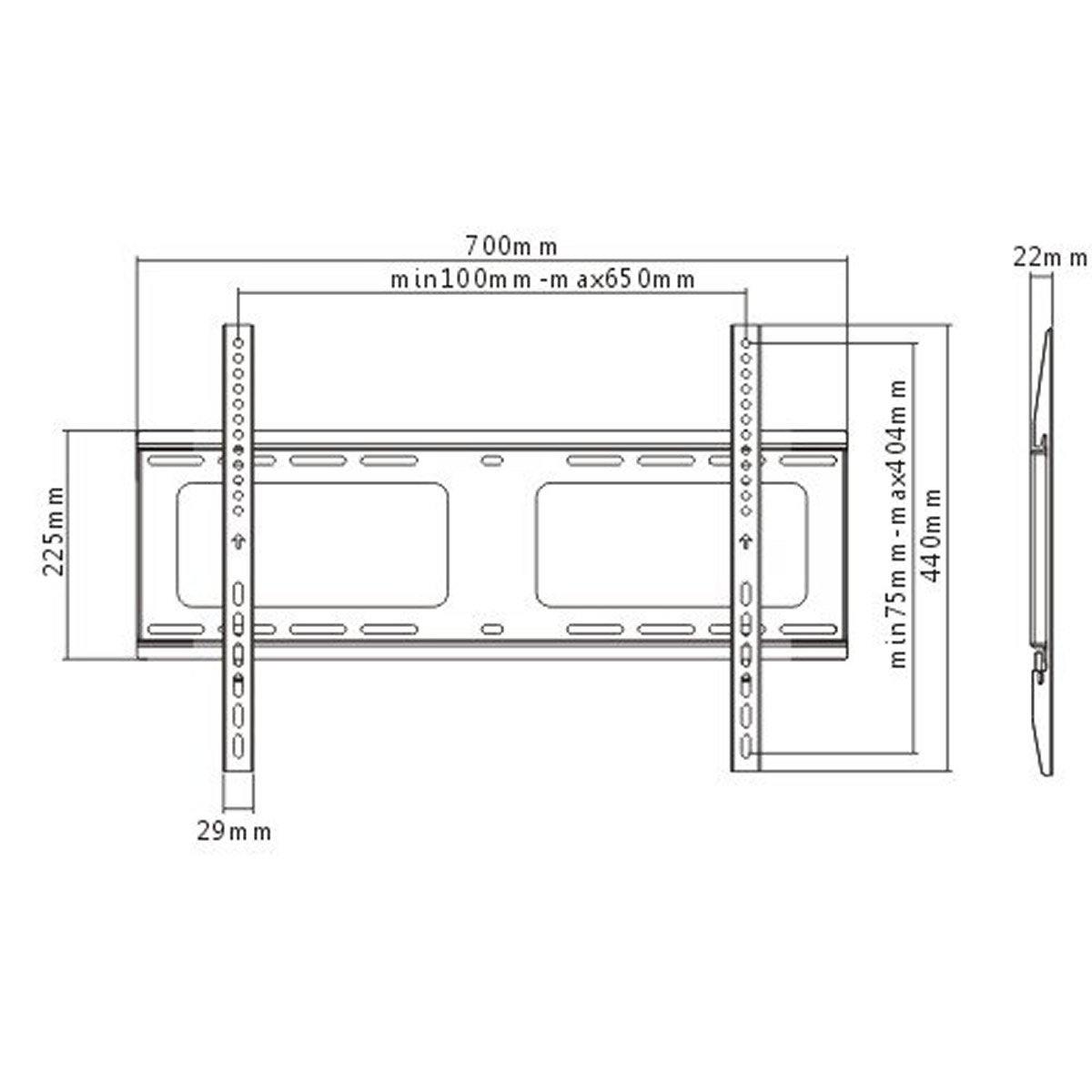 Heavy-Duty Fixed TV Wall Mount 37" ~ 70" TV, up to 80kgs/176lbs with Hardware Pack TV Screws Kit - syson