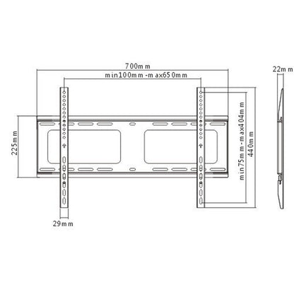 Heavy-Duty Fixed TV Wall Mount 37" ~ 70" TV, up to 80kgs/176lbs with Hardware Pack TV Screws Kit - syson