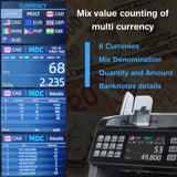 Money Counter Machine Mixed Denomination, Value Counting, Multi Currency Bill Counter, Serial Number, 2 CIS/UV/MG/MT/IR Counterfeit Detection, Bill Counter for Various Business