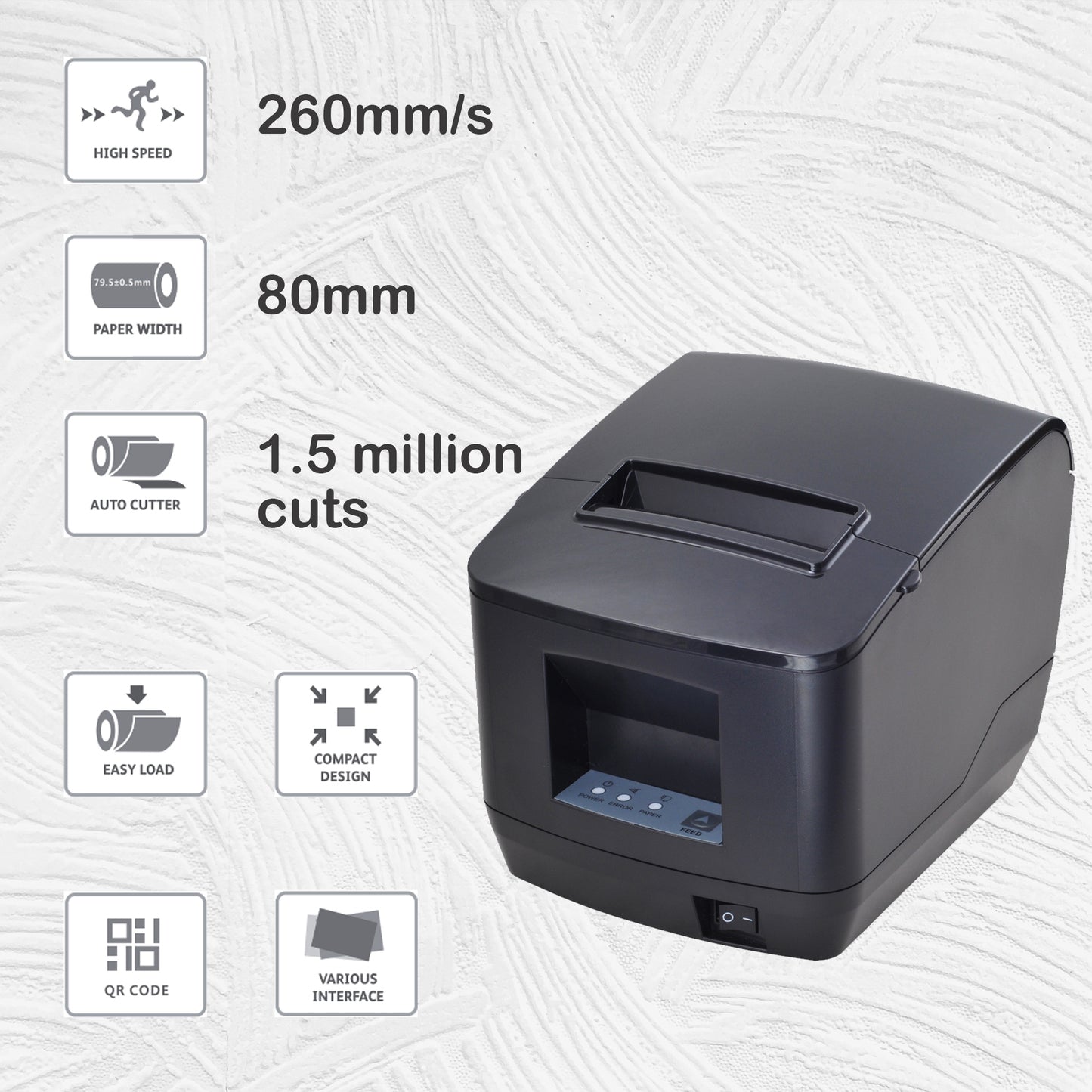 *WiFi* *DHCP* Kitchen Printer 80mm Thermal Receipt Printer with USB LAN Port for Restaurant Receipt and Kitchen Printing ESC/POS Support Linux Windows