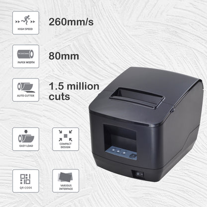 *WiFi* *DHCP* Kitchen Printer 80mm Thermal Receipt Printer with USB LAN Port for Restaurant Receipt and Kitchen Printing ESC/POS Support Linux Windows