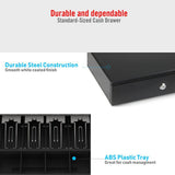 13" POS Automatic Cash Drawer with Removable Coin Tray 4B4C, 2 Keys, Compatible POS Receipt Printer - syson