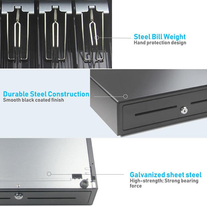 16" x 16" Automatic Cash drawer 405A 5B8C, Compatible with Receipt printer, 2 Keys - syson