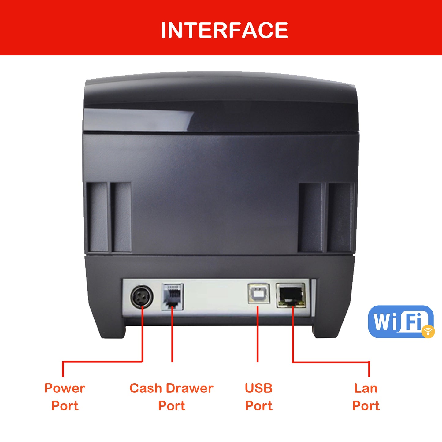 *WiFi* *DHCP* Kitchen Printer 80mm Thermal Receipt Printer with USB LAN Port for Restaurant Receipt and Kitchen Printing ESC/POS Support Linux Windows