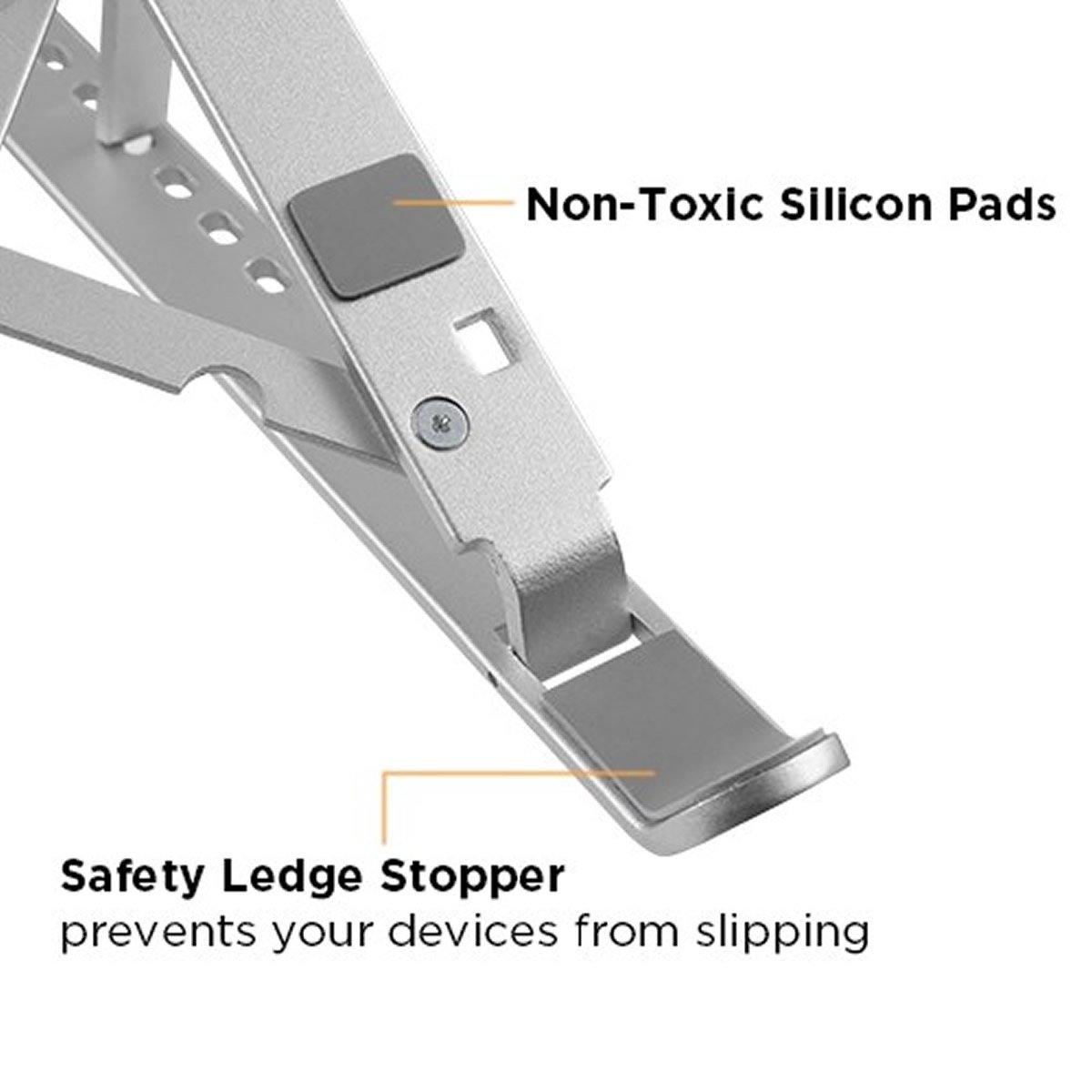 Portable Laptop Desk Stand Foldable, Ergonomic Ventilated Laptop Riser Compatible with 10-16” Laptops - syson