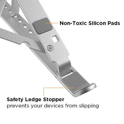 Portable Laptop Desk Stand Foldable, Ergonomic Ventilated Laptop Riser Compatible with 10-16” Laptops - syson