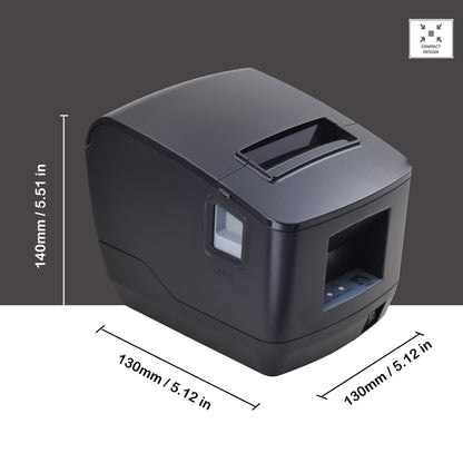 80mm Thermal Receipt Printer with USB LAN Port for Restaurant Receipt and Kitchen Printing ESC/POS Support Linux Windows