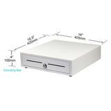White 16" Automatic Cash Drawer with Removable Coin Tray (5 Bill/5 Coin) - syson