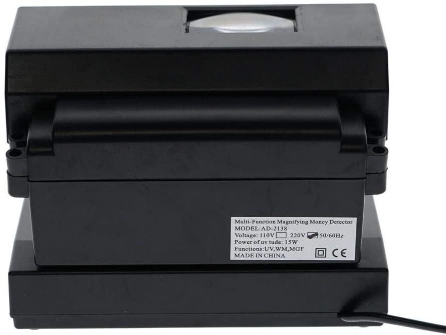 Counterfeit Bill Detector, UV Light Machine, Currency Checker, Detects Latest Bills, U.S. & Canadian Dollar, Euros, Pound, Less Errors Than Older Unit, for Bankers or Home