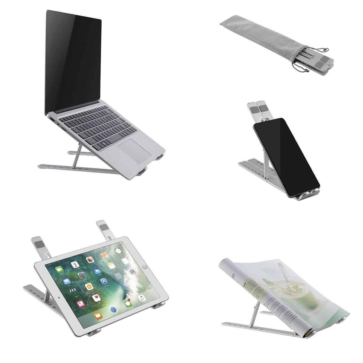 Portable Laptop Desk Stand Foldable, Ergonomic Ventilated Laptop Riser Compatible with 10-16” Laptops - syson