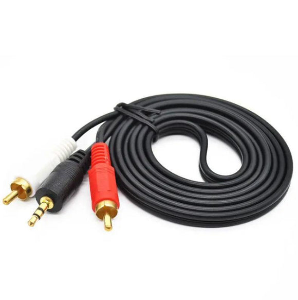 3.5mm to 2 RCA Male Stereo Audio Converter Cable M/M 15Ft 5M - syson