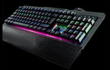 Real Mechanical USB Keyboard Enhanced Gaming Backlit LED Changeable Color Black - syson