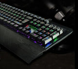 Real Mechanical USB Keyboard Enhanced Gaming Backlit LED Changeable Color Black - syson