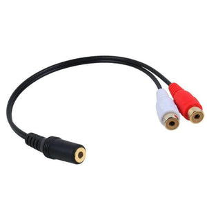 3.5mm Female to RCA Female Audio Converter Cable F/F Aux to AV Audio - syson