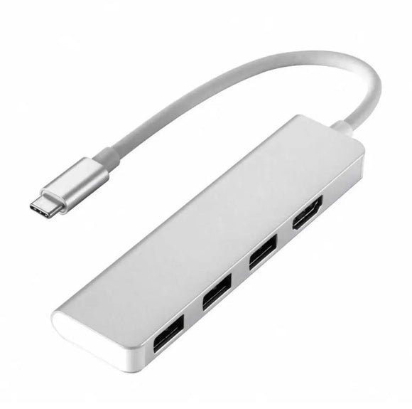 Thunderbolt USB 3.1 to HDMI / USB 3.0 3 Port Hub Adapter Type-C USB-C Aluminum - syson