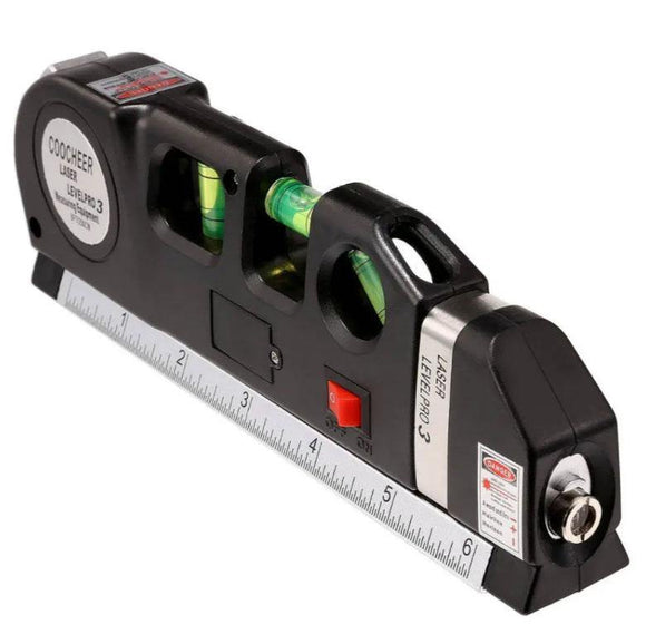 Multifunction Level Laser Horizon Vertical Measure Tape Metric Ruler Tool 8Ft - syson