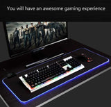 Gaming Mouse Pad RGB LED Light Color Switching For Computer Laptop Large - syson