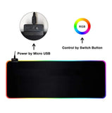 Gaming Mouse Pad RGB LED Light Color Switching For Computer Laptop Large - syson