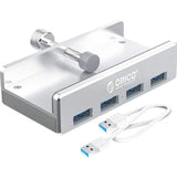 4 Port USB 3.0 HUB Clip-Type Aluminium Alloy Portable Size Super Speed Splitter - syson