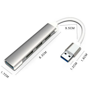 Super Speed Aluminium 4 Port USB 3.0 Hub Powered Hub Ultra Slim Adapter - syson