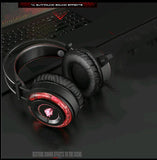 3.5mm Wired Gaming Stereo Headset Wired Over Ear Gaming Noise Cancelling LED - syson