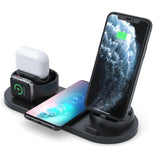 Wireless Charger Station 6 in 1 Charging Dock Qi Fast Charge with QC3.0 Adapter - syson