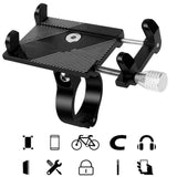 Bike Phone Mount Adjustable Bike Phone Holder Handlebar Stand Black - syson
