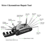 Bike Repair Set Bicycle Multi Function 16 in 1 Tool Kit Screwdriver Tool Combination