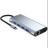 11-in-1 USB C Hub 4K USB C to HDMI Adapter SD/MicroSD Card Reader 4 USB 3.0 Ports with 87W PD Charging Port