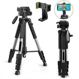 Camera Tripod Stand 55 Inch with Universal Phone Holder Carry Bag Aluminium Frame