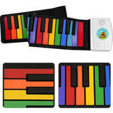 Keyboard Piano Rainbow Piano Keyboard Roll Up Piano 49 Keys Flexible Colourful Foldable Silicone Toddler