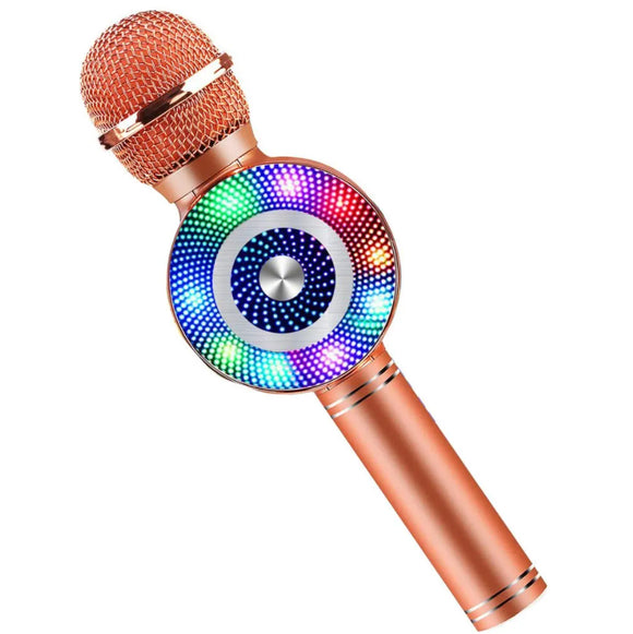 Wireless Bluetooth Karaoke Microphone with LED Colorful Light