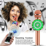 Wireless Bluetooth Karaoke Microphone with LED Colorful Light