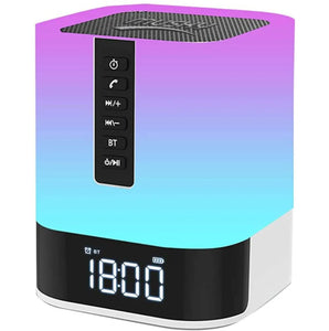 Night Lights Bluetooth Speaker with Alarm Clock Wireless Touch Sensor Bedside Lamp