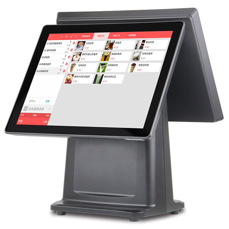 POS All-in-one Terminal 15" Touch Screen+ 15" Customer Screen, Windows 7