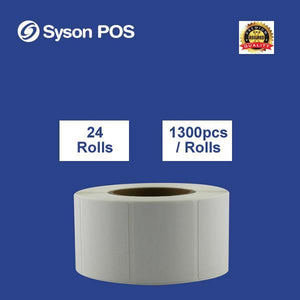 Thermal Label 1 1/4" x 1" (32mm x 25mm) (1300 Labels/Rolls; 24 Rolls/CS) Retail Label Barcode Label - syson